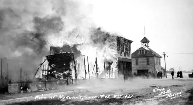 Fire in the town of Nokomis