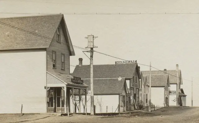 Post office and Main Street buildings