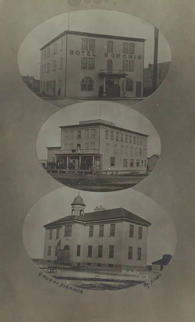 Views of Nokomis: hotels and school